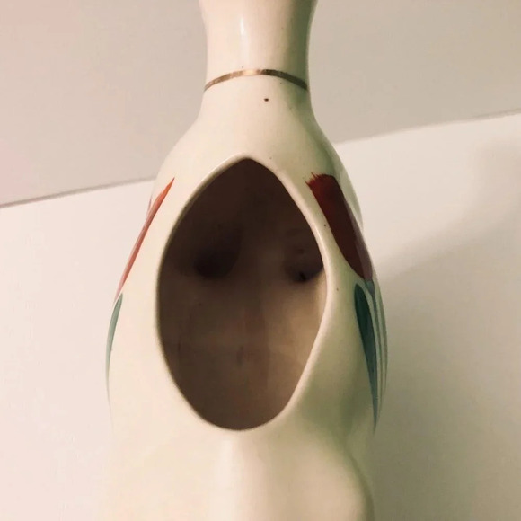 Vintage Ceramic Cow Creamer Red Tulip  Figurine 8 Inch Long - Picture 7 of 16